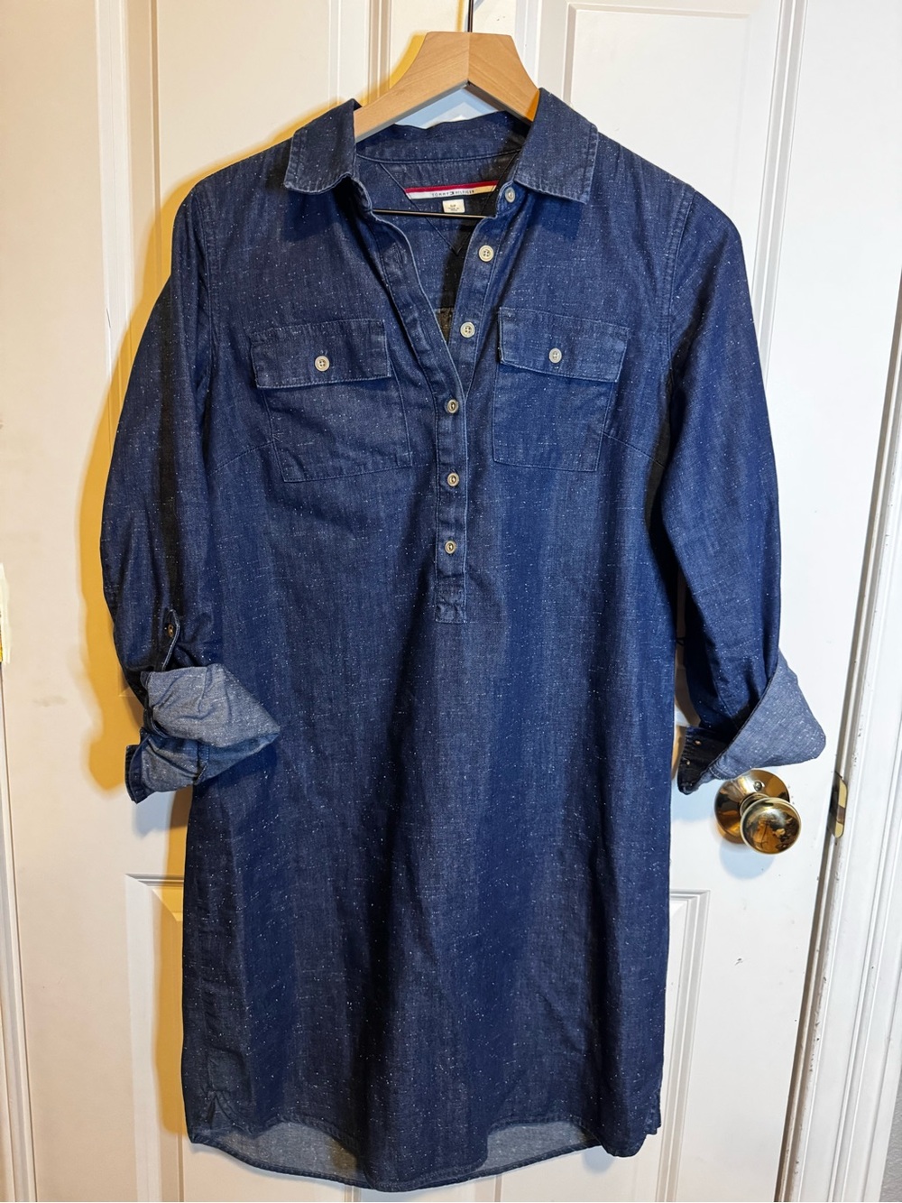 Tommy Hilfiger Denim Shirt dress Dark Wash Cotton, Size S,Preppy,Country Cowgirl